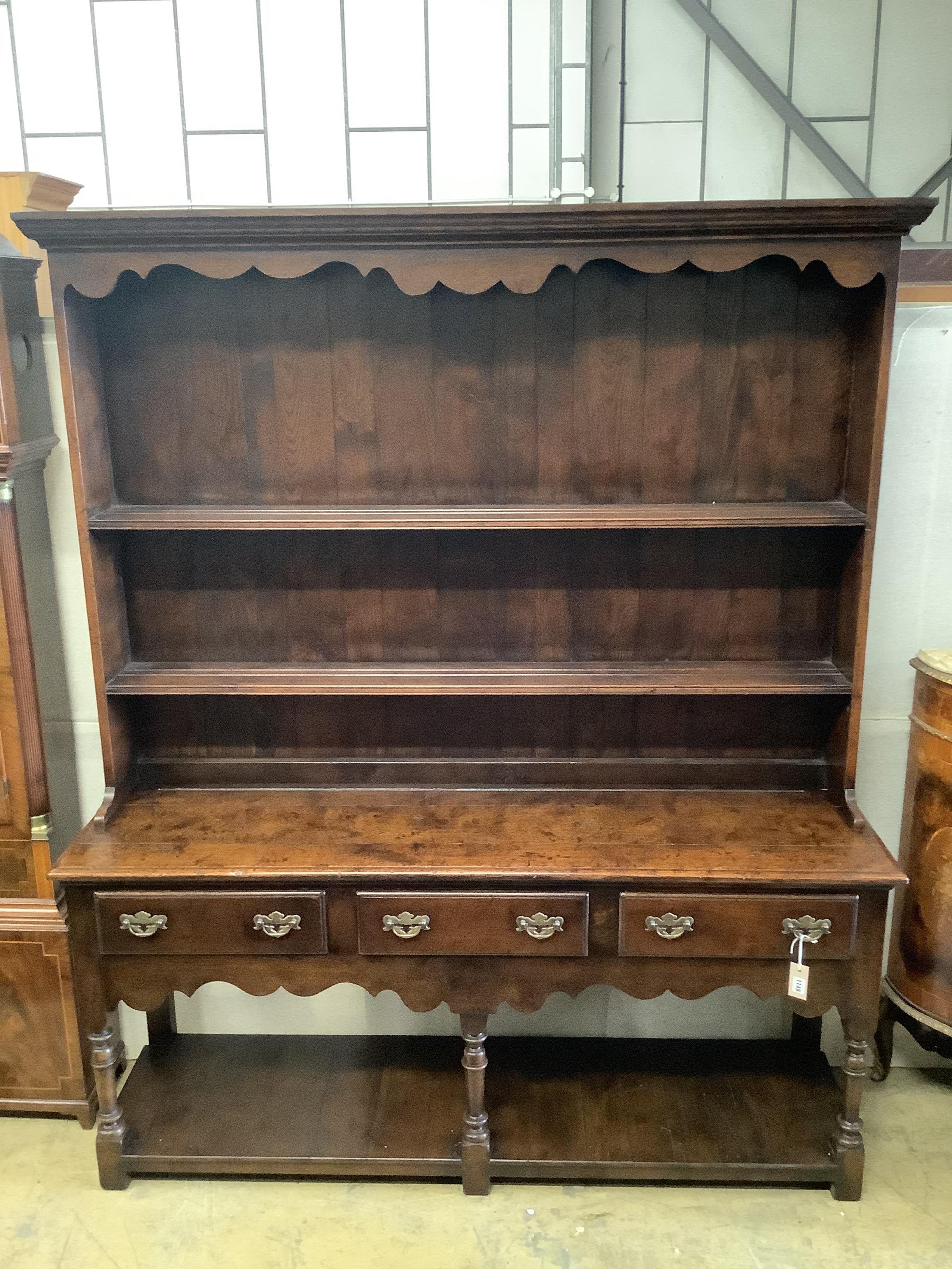 An 18th century style oak dresser